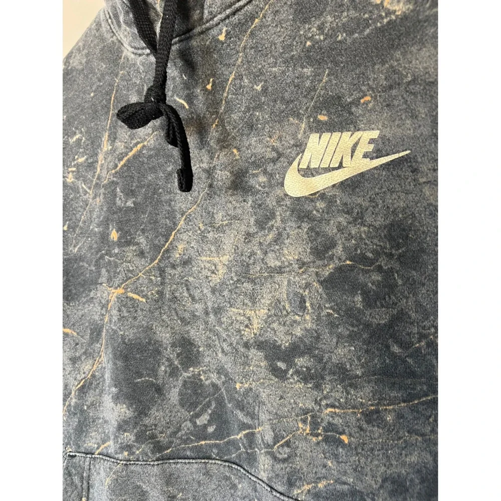 Nike Men's NSW Club Pullover‎ Hoodie Marble Print Gold Accent Sportswear Size S